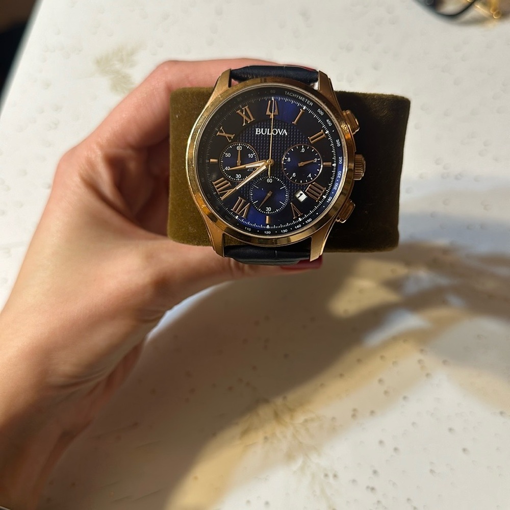 Bulova Gold and Blue Watch